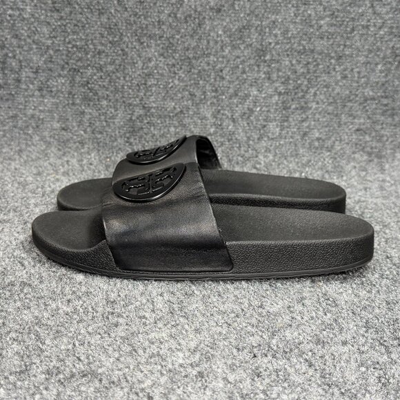 Tory Burch Lina Slide Sandals Women's Size 9 Black Summer Beach Pool Casual Flip - Picture 4 of 12